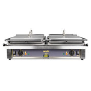 Equipex DIABLO Double Commercial Panini Press w/ Cast Iron Grooved Plates, 208-240v/1ph