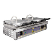 Equipex DIABLO Double Commercial Panini Press w/ Cast Iron Grooved Plates, 208-240v/1ph