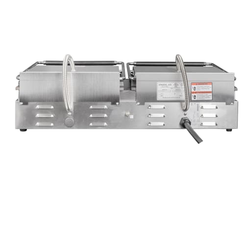 Equipex DIABLO Double Commercial Panini Press w/ Cast Iron Grooved Plates, 208-240v/1ph