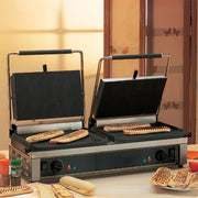 Equipex DIABLO Double Commercial Panini Press w/ Cast Iron Grooved & Smooth Plates, 208-240v/1ph