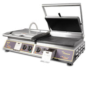 Equipex DIABLO PREMIUM Double Commercial Panini Press w/ Cast Iron Grooved Plates, 208-240v/1ph