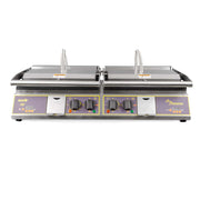 Equipex DIABLO PREMIUM Double Commercial Panini Press w/ Cast Iron Grooved Plates, 208-240v/1ph