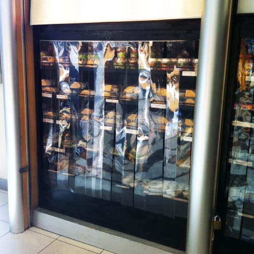 Curtron C-55 55" Reach-Through Strip Curtain - 6" Wide Strips, PVC