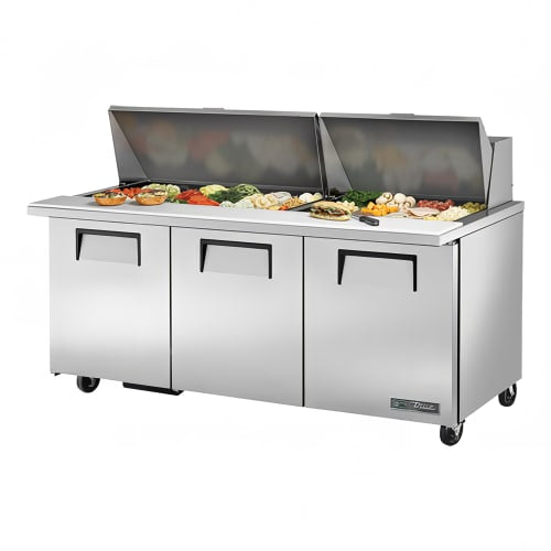 True TSSU-72-30M-B-ST-HC 72" TSSU Series Mega Top Sandwich/Salad Prep Table w/ Refrigerated Base, 115v