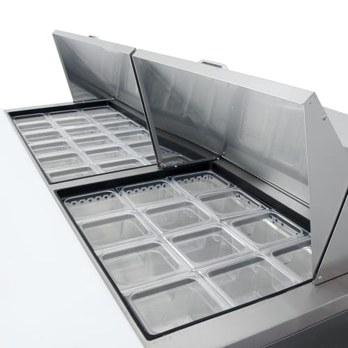 True TSSU-72-30M-B-ST-HC 72" TSSU Series Mega Top Sandwich/Salad Prep Table w/ Refrigerated Base, 115v