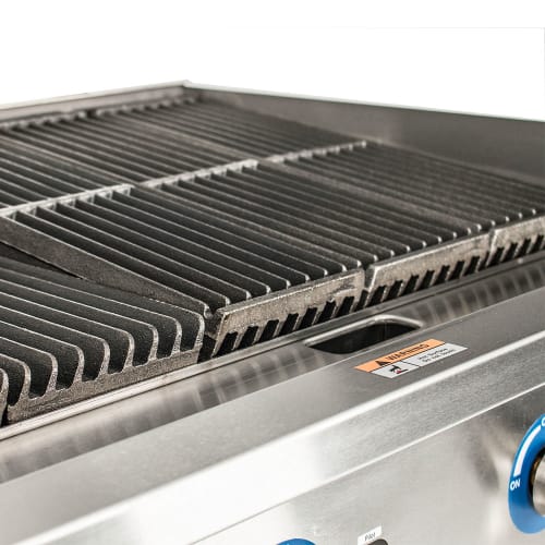 Globe GCB36G-RK 36" Countertop Gas Charbroiler w/ Reversible Grates, Char Rock