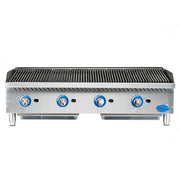 Globe GCB48G-RK 48" Countertop Gas Charbroiler w/ Reversible Grates, Char Rock