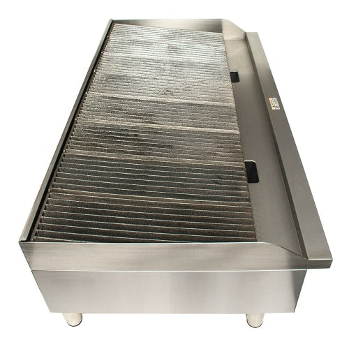 Globe GCB48G-RK 48" Countertop Gas Charbroiler w/ Reversible Grates, Char Rock