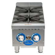 Globe GHP12G 12" Gas Hot Plate w/ (2) Burners & Manual Controls, Convertible