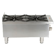 Globe GHP12G 12" Gas Hot Plate w/ (2) Burners & Manual Controls, Convertible