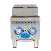 Globe GHPSU212G 12" Gas Hotplate w/ (2) Burners & Manual Controls, Convertible