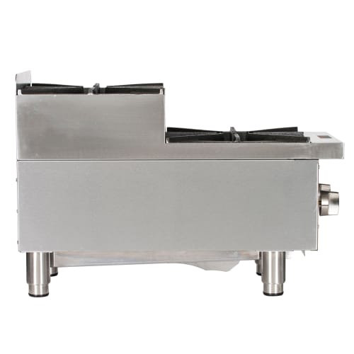 Globe GHPSU212G 12" Gas Hotplate w/ (2) Burners & Manual Controls, Convertible