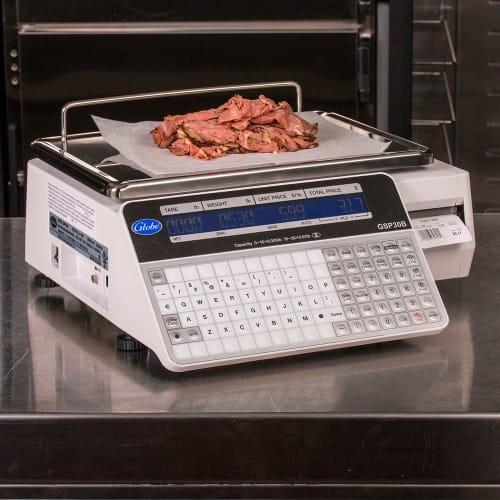 Globe GSP30B 30 lb Price Computing Label Printing Scale - Front & Back Display, 115v