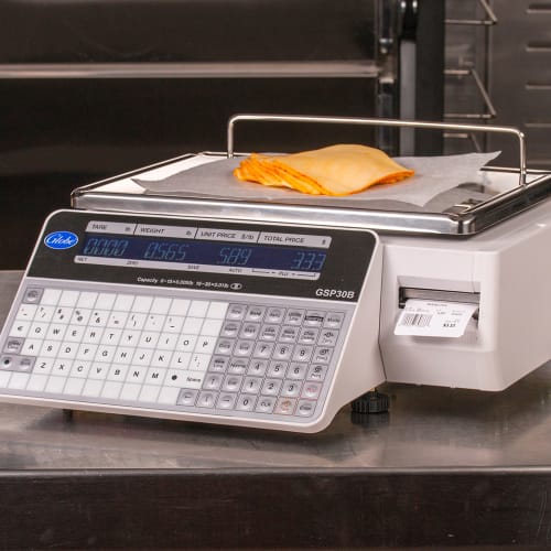 Globe GSP30B 30 lb Price Computing Label Printing Scale - Front & Back Display, 115v