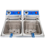 Globe PF32E Countertop Electric Fryer - (2) 16 lb Vats, 208 240v/1ph