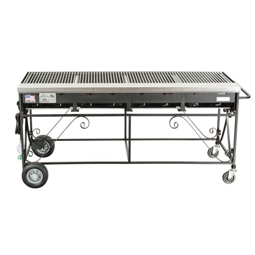 Big John Grills 65" Mobile Gas Commercial Outdoor Grill w/ Multiple Heat Zones, Liquid Propane (A4CC-LPSS)