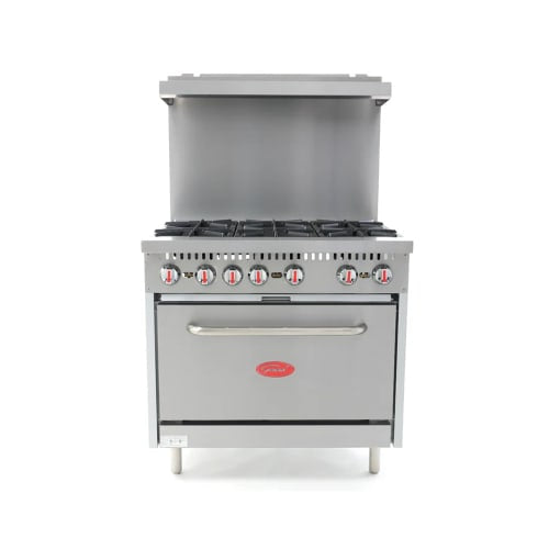 General GR6-36NG 36" 6 Burner Gas Range w/ Standard Oven, Natural Gas