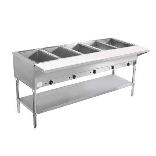 BevLes BVST-5-240 72" Hot Steam Table w/ (5) Wells & Undershelf, 208-230v
