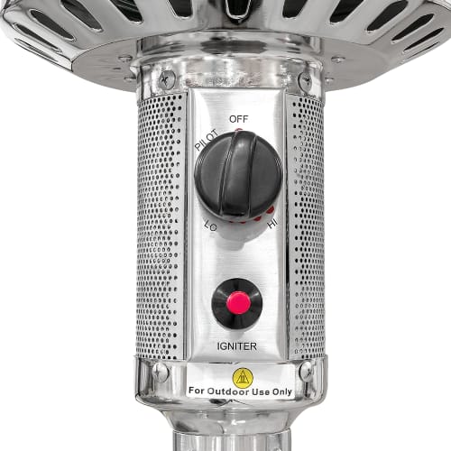 Crown Verity CV-2620-SS 90" Portable Patio Heater - 45,000 BTU, Stainless Steel, Liquid Propane