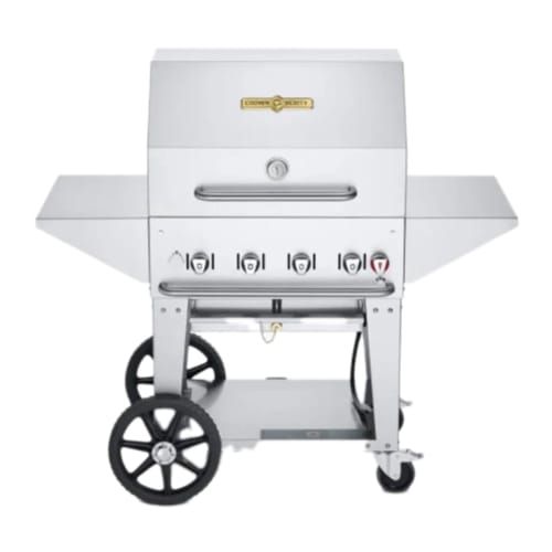 Crown Verity CV-MCB-30PRO 30" Mobile Commercial Outdoor Charbroiler w/ (4) Burners - Liquid Propane