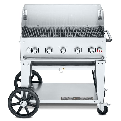 Crown Verity CV-MCB-36WGP-LP 34" Mobile Gas Commercial Outdoor Charbroiler w/ Wind Guards, Liquid Propane