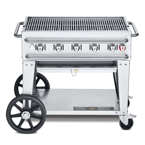 Crown Verity CV-RCB-36-LP 34" Mobile Gas Commercial Outdoor Grill w/ Undershelf, Liquid Propane