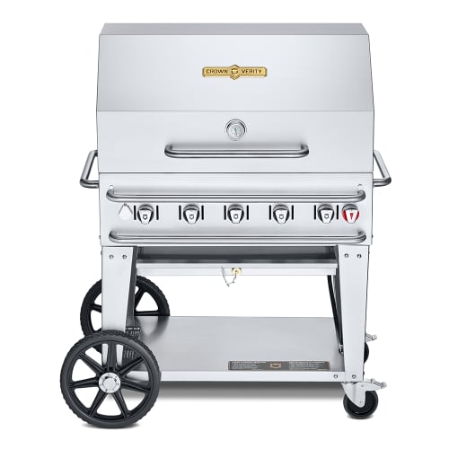 Crown Verity CV-RCB-36RDP-LP 34" Mobile Gas Commercial Outdoor Grill w/ Roll Dome, Liquid Propane