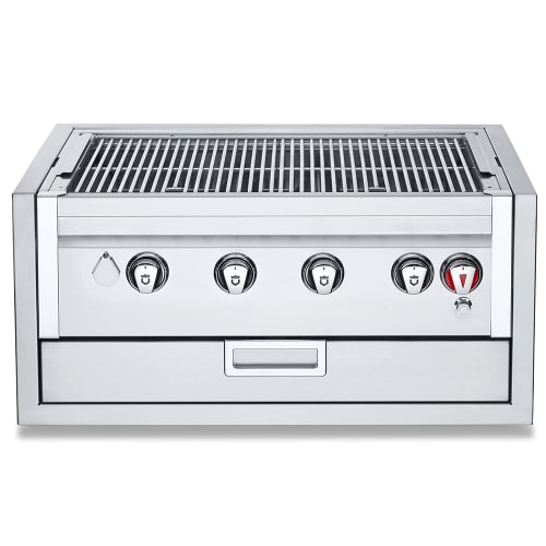 Crown Verity IBI30-GO 30" Built In Commercial Outdoor Charbroiler Grill Only w/ (4) Burners - Stainless, Liquid Propane