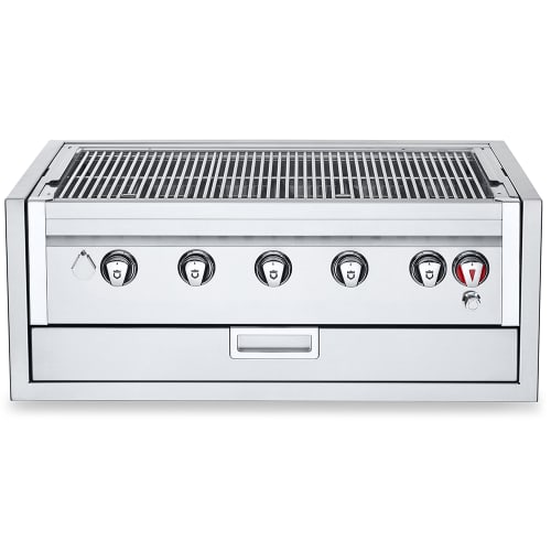 Crown Verity IBI36-GO 36" Built In Commercial Outdoor Charbroiler Grill Only w/ (5) Burners - Natural Gas