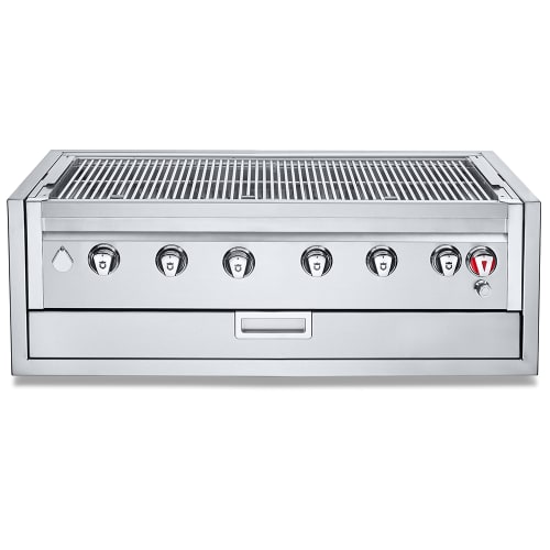 Crown Verity IBI42-GO 42" Built In Commercial Outdoor Charbroiler Grill Only w/ (6) Burners - Natural Gas