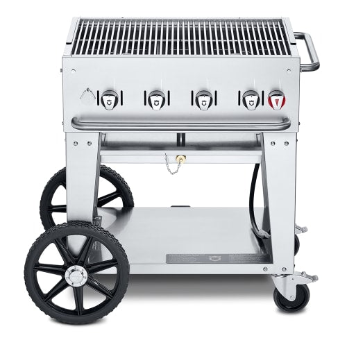Crown Verity CV-MCB-30LP 28" Mobile Gas Commercial Outdoor Charbroiler w/ Water Pan, Liquid Propane