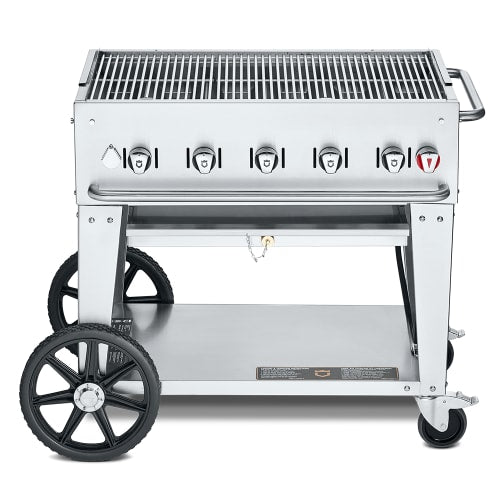 Crown Verity CV-MCB-36LP 34" Mobile Gas Commercial Outdoor Charbroiler w/ Water Pan, Liquid Propane