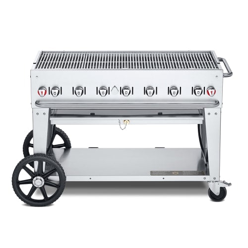 Crown Verity CV-MCB-48NG 46" Mobile Gas Commercial Outdoor Charbroiler w/ Water Pan, Natural Gas