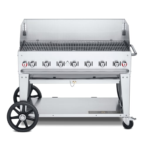 Crown Verity CV-MCB-48WGP-LP 46" Mobile Gas Commercial Outdoor Charbroiler w/ Water Pan, Liquid Propane