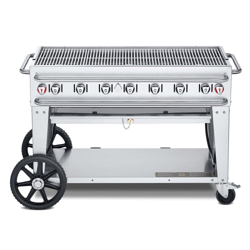Crown Verity CV-RCB-48-LP 46" Mobile Gas Commercial Outdoor Grill w/ Water Pans, Liquid Propane