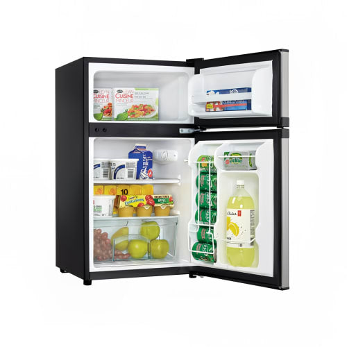 Danby DCR031B1BSLDD 3.1 cu ft Compact Refrigerator & Freezer w/ Solid Doors - Black/Stainless, 115v