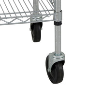 StoreIt 3 Level Wire Utility Cart w/ 600 lb Capacity - Flat Ledges, Chrome (SI-UC-3-3618-CH)