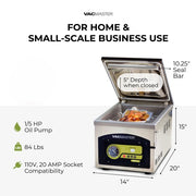 VacMaster VP215 Chamber Vacuum Sealer w/ 10" Seal Bar, 110v