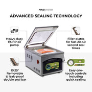 VacMaster VP215 Chamber Vacuum Sealer w/ 10" Seal Bar, 110v