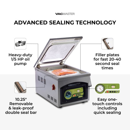 VacMaster VP215 Chamber Vacuum Sealer w/ 10" Seal Bar, 110v