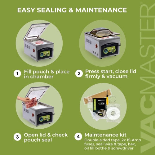 VacMaster VP215 Chamber Vacuum Sealer w/ 10" Seal Bar, 110v