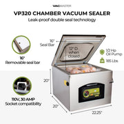 VacMaster VP320 Chamber Vacuum Sealer w/ 16" Seal Bar, 110v