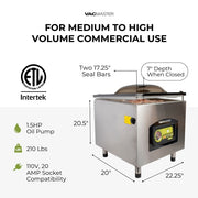 VacMaster VP321 Chamber Vacuum Sealer w/ (2) 17" Seal Bars, 110v