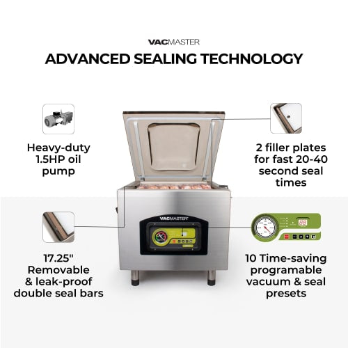 VacMaster VP321 Chamber Vacuum Sealer w/ (2) 17" Seal Bars, 110v