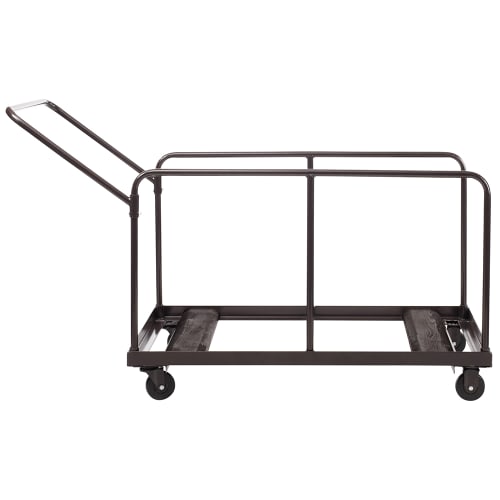 National Public Seating DYMU Folding Table Dolly w/ (12) Round & Rectangular Folding Table Capacity - Steel, Brown