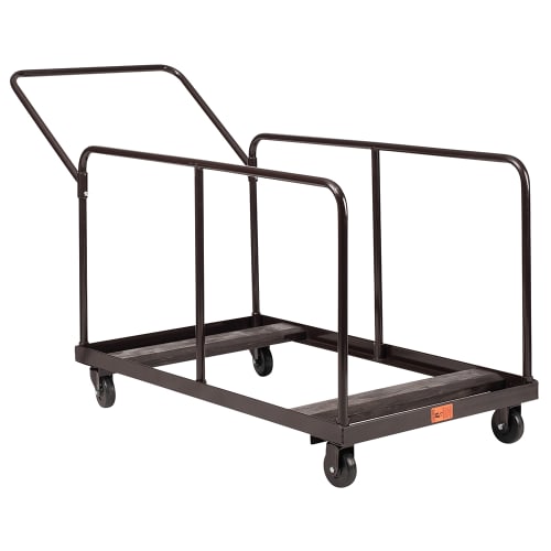 National Public Seating DYMU Folding Table Dolly w/ (12) Round & Rectangular Folding Table Capacity - Steel, Brown