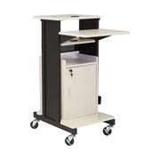 National Public Seating PRC250 40 1/2" 8 Level Presentation Station - Steel/Laminate, Black/Ivory