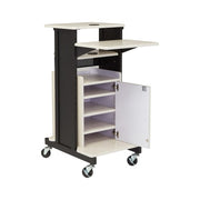 National Public Seating PRC250 40 1/2" 8 Level Presentation Station - Steel/Laminate, Black/Ivory
