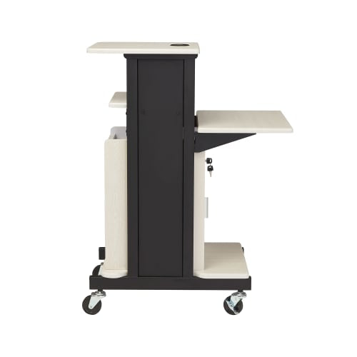 National Public Seating PRC250 40 1/2" 8 Level Presentation Station - Steel/Laminate, Black/Ivory