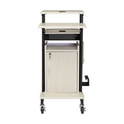 National Public Seating PRC250 40 1/2" 8 Level Presentation Station - Steel/Laminate, Black/Ivory